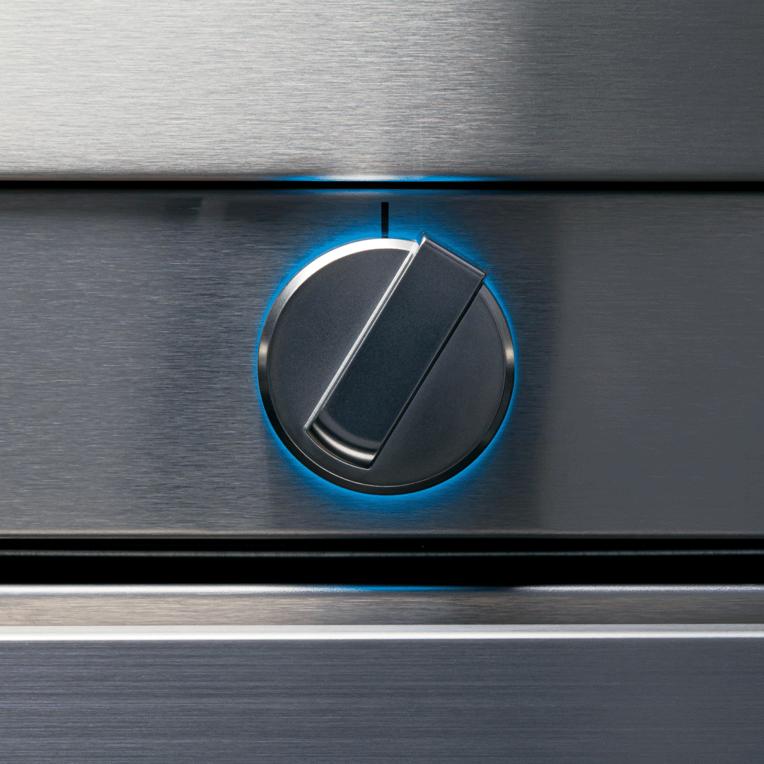Backlit color-changing oven knob