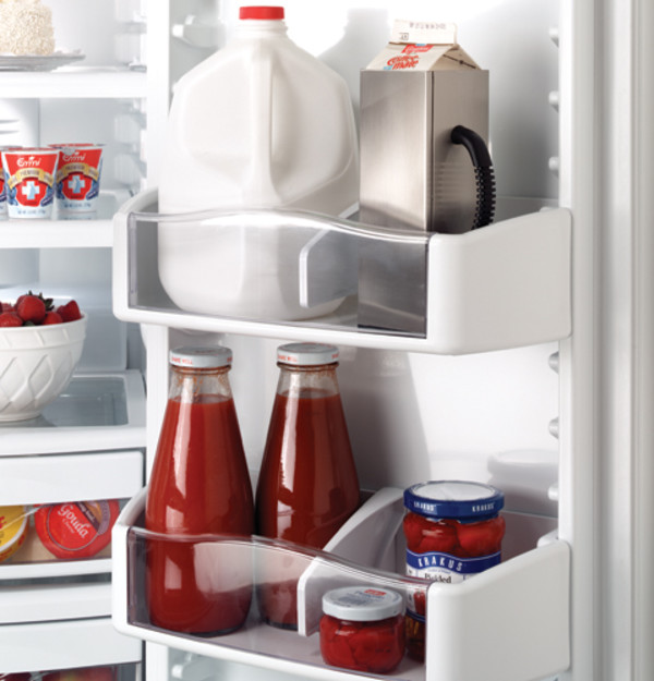 Clear look adjustable door bins