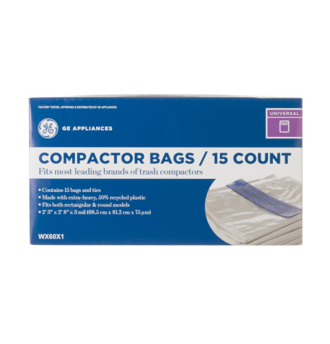 Trash Compactor Bags (15 Bags Per Pack) — Model #: WX60X1
