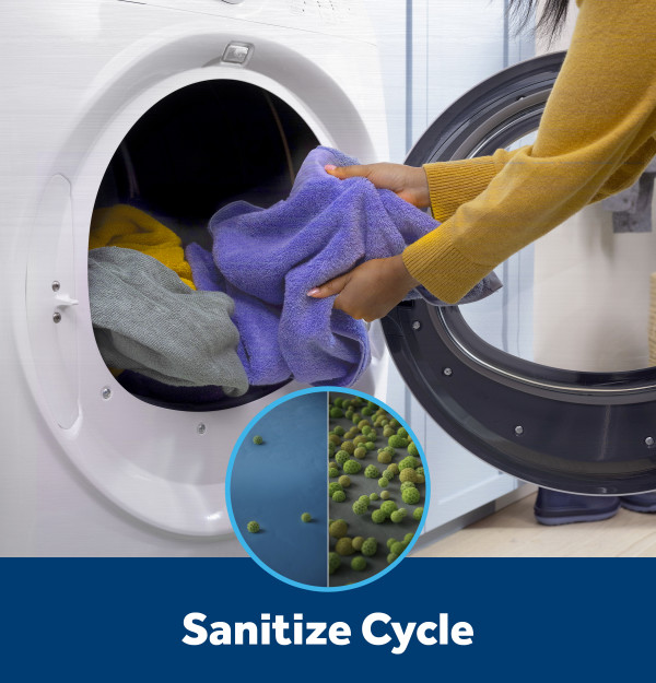 GE® ENERGY STAR® 7.8 cu. ft. Capacity Smart Front Load Electric Dryer with Steam and Sanitize Cycle|^|GFD65ESPVDS