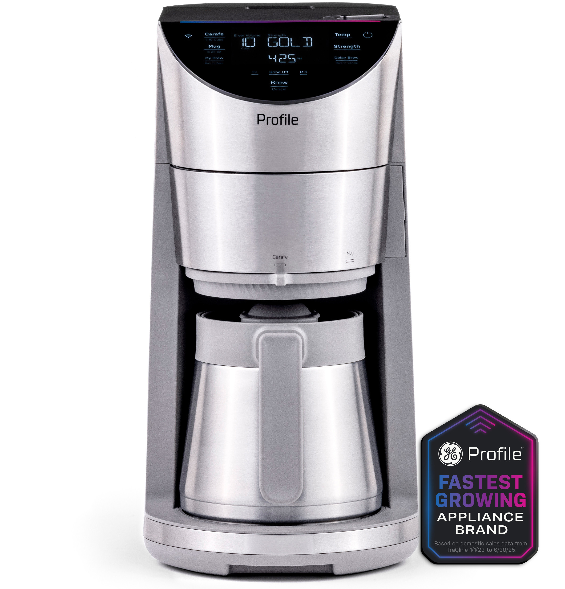GE Profile™ Smart Grind and Brew Coffee Maker with Podless Single Serve