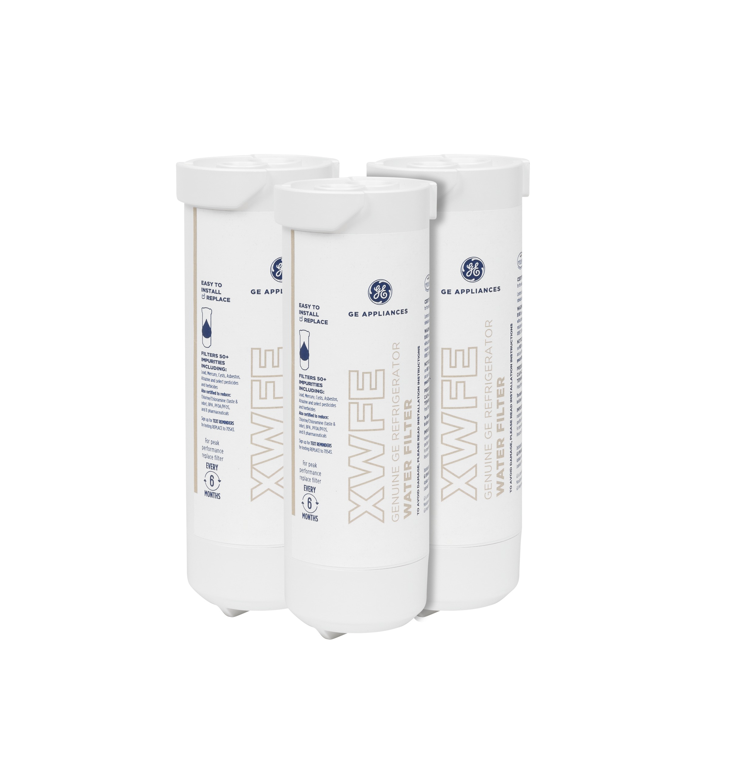 GE® XWFE REFRIGERATOR WATER FILTER 3-PACK — Model #: XWFE3PK