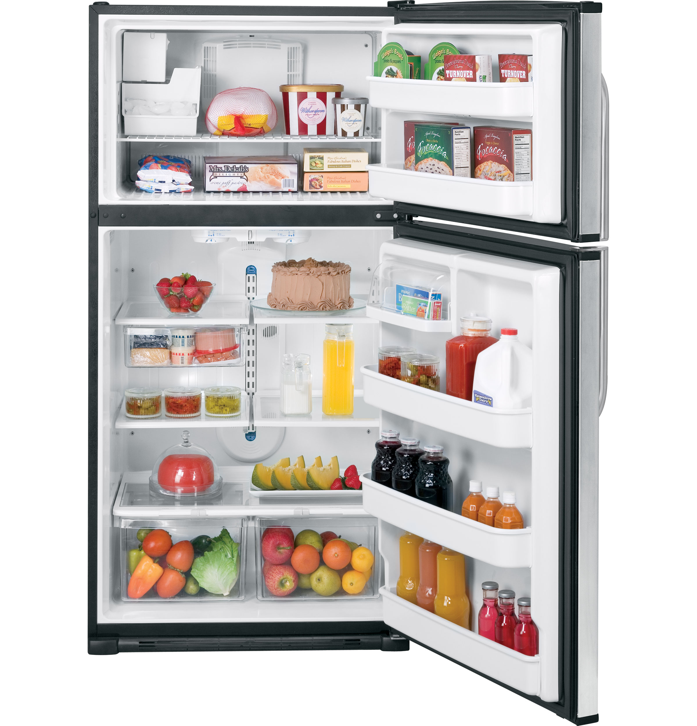 GE® 21.0 Cu. Ft. Stainless Top-Freezer Refrigerator