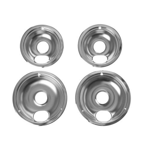 Non-GE Chrome Electric Range Drip Bowls - 4 Pack