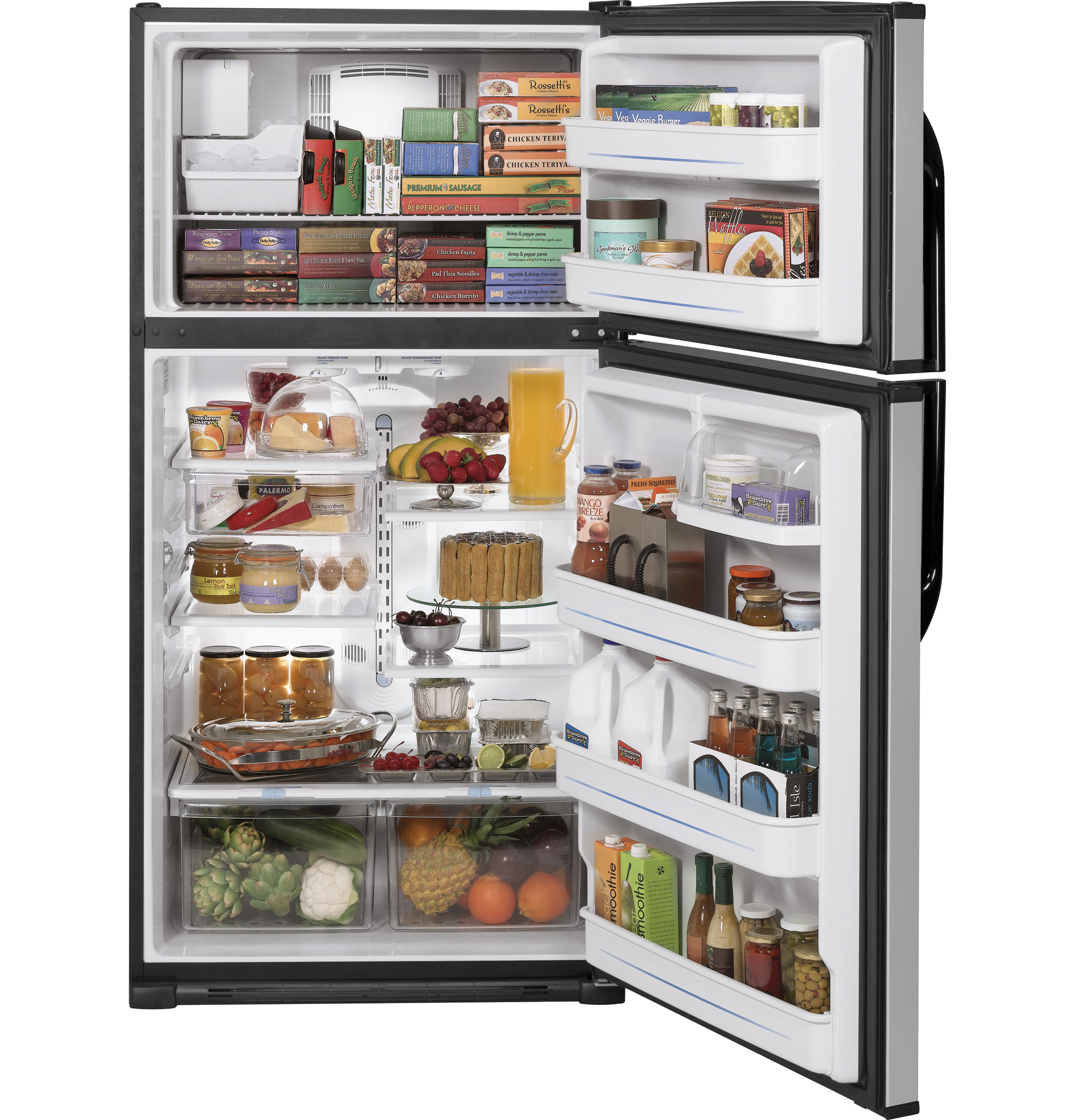 GE® 21.0 Cu. Ft. CleanSteel™ Top-Freezer Refrigerator