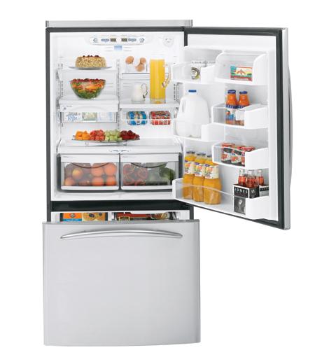 GE Profile™ 22.2 Cu. Ft. Stainless Steel-Wrapped Bottom-Freezer Drawer Refrigerator