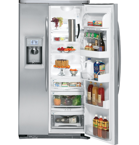 GE Profile™ Counter-depth 23.2 Cu. Ft. Stainless-Wrapped Side-by-Side Refrigerator