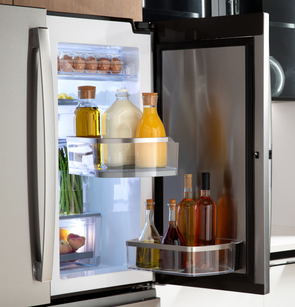 GE Profile™ ENERGY STAR® 22.9 Cu. Ft. Counter-Depth Quad-Door Refrigerator with Dual-Dispense AutoFill Pitcher and Door in Door|^|PHD23BYWFS