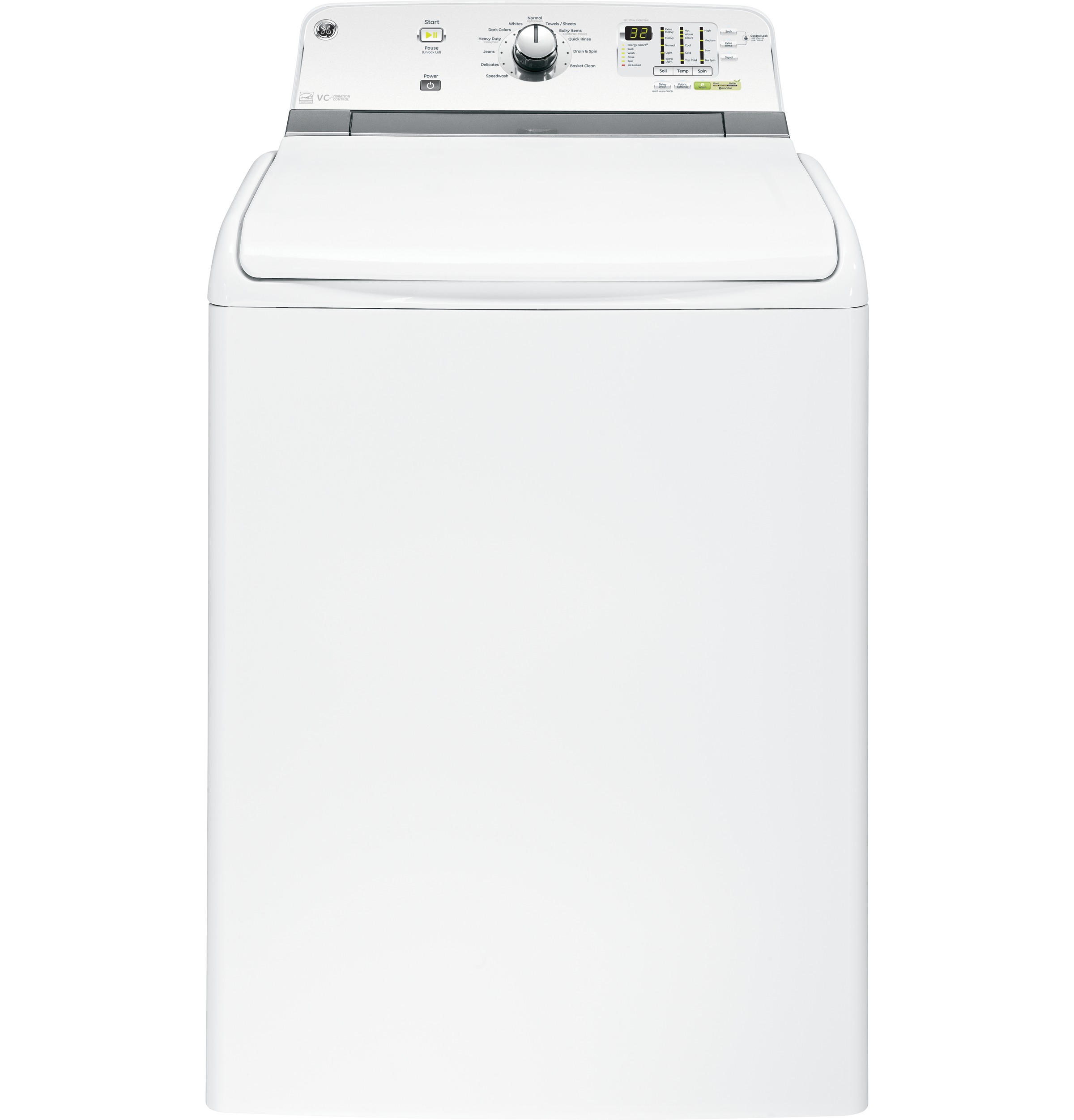 GE® 5.0 DOE cu. ft. capacity washer with stainless steel basket
