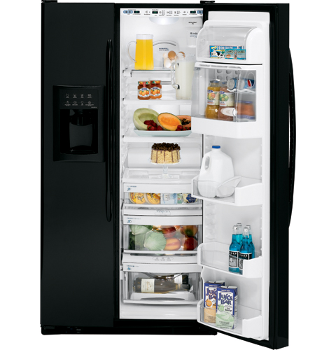GE Profile™ ENERGY STAR® 25.5 Cu. Ft. High-Gloss Side-By-Side Refrigerator with Dispenser