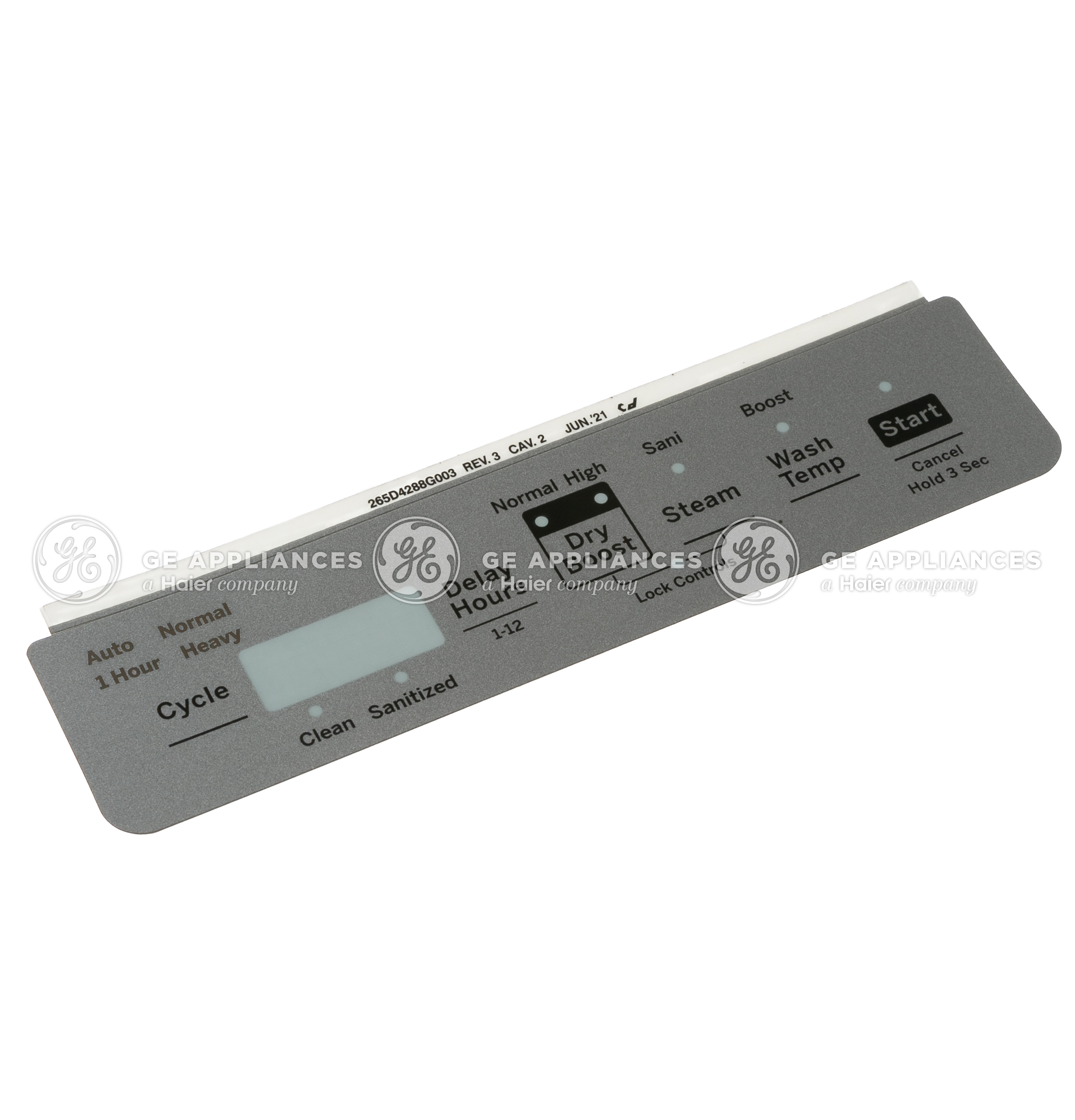 WD34X29863 | GRAY CONTROL PANEL OVERLAY | GE Appliances Parts