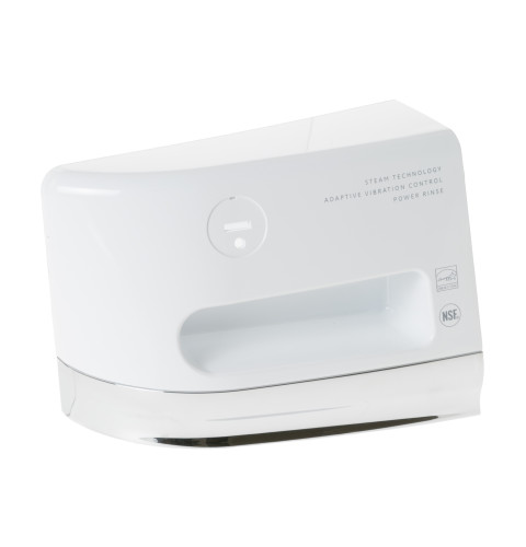 Laundry door dispenser assembly