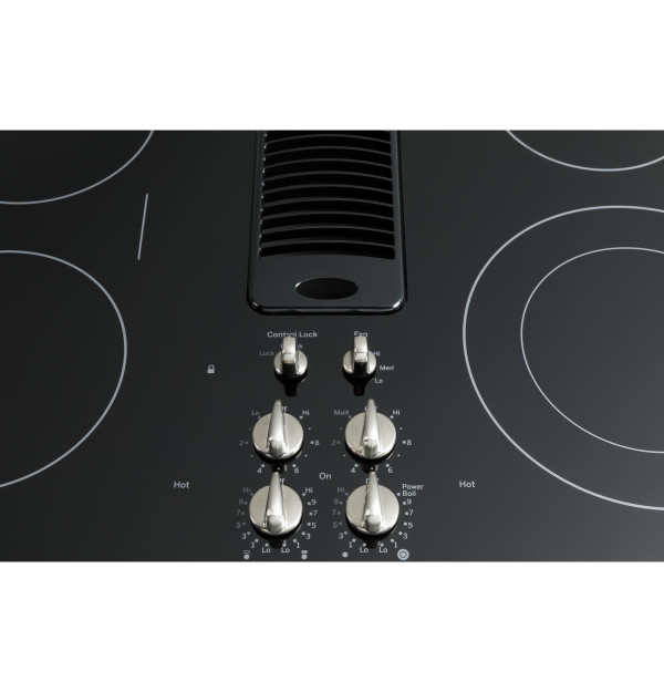 Knob controls with black glass surface