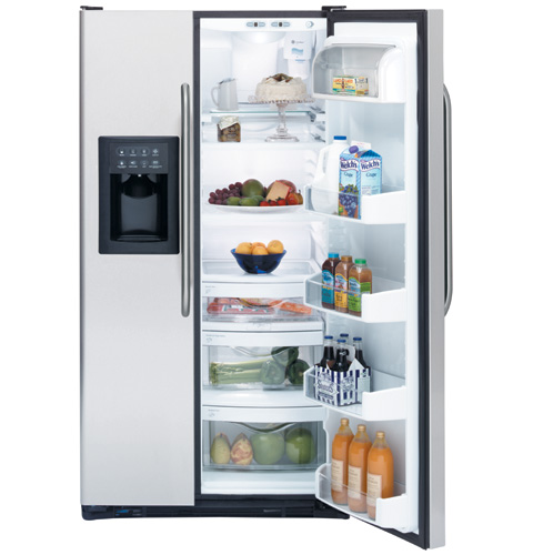 GE® 25.4 Cu. Ft. Stainless Side-By-Side Refrigerator with Dispenser
