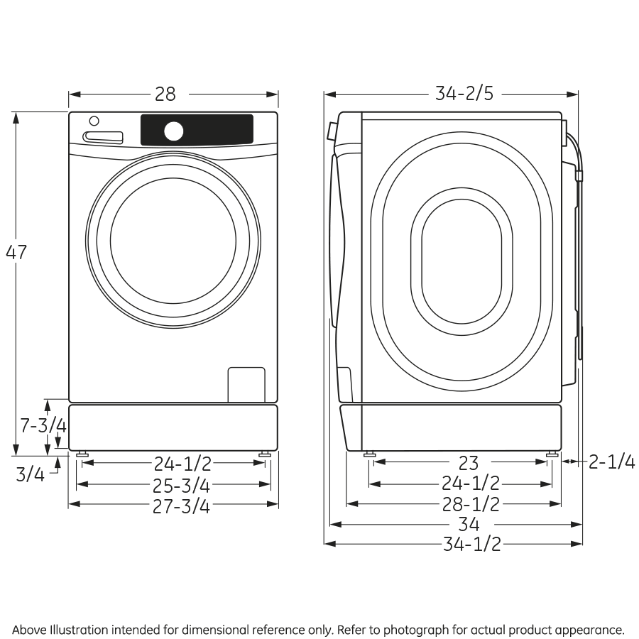 GE® 4.9 DOE cu. ft. Capacity RightHeight™ Front Load ENERGY STAR® Washer with Steam