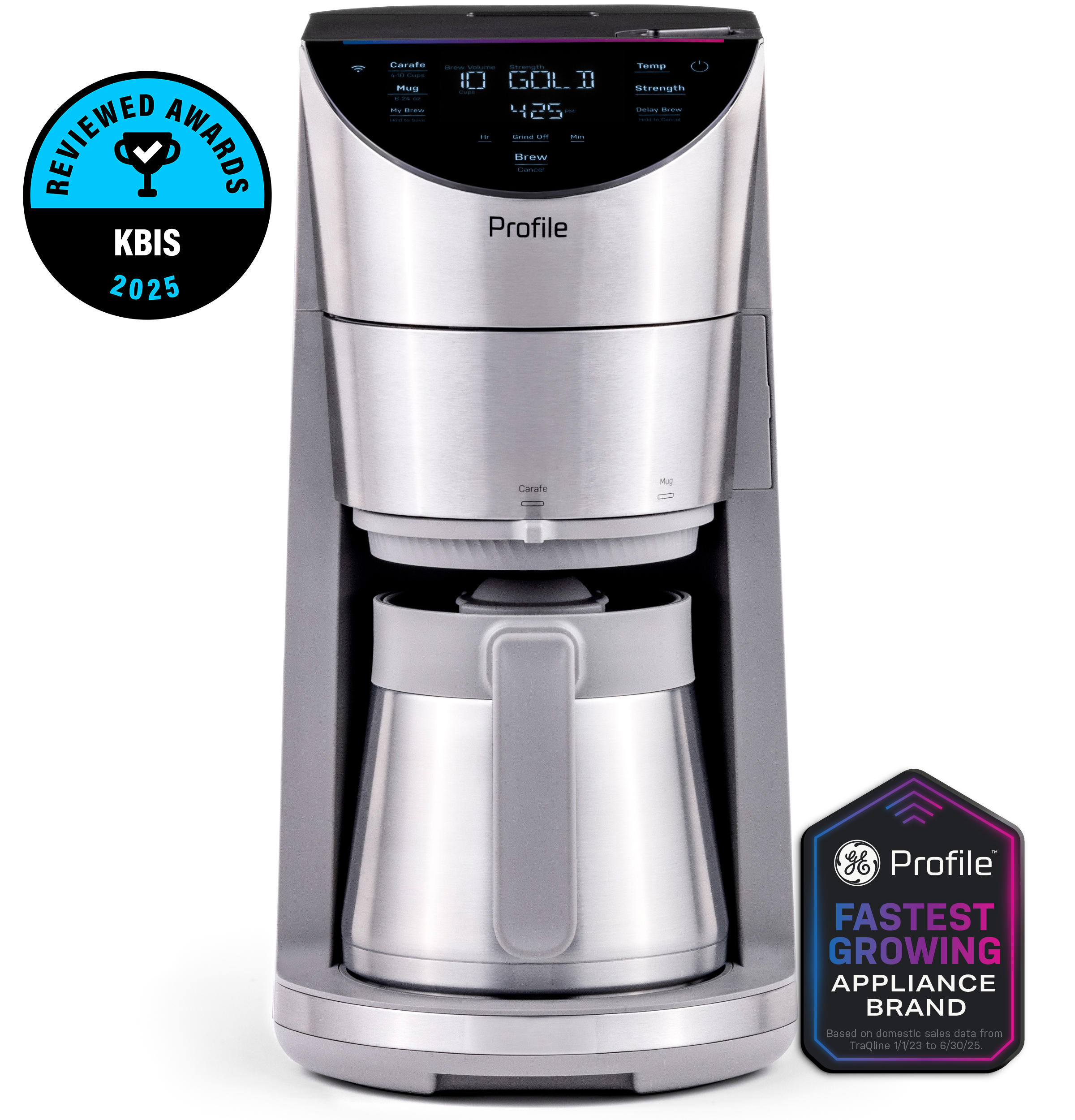 GE Profile™ Smart Grind and Brew Coffee Maker with Podless Single Serve