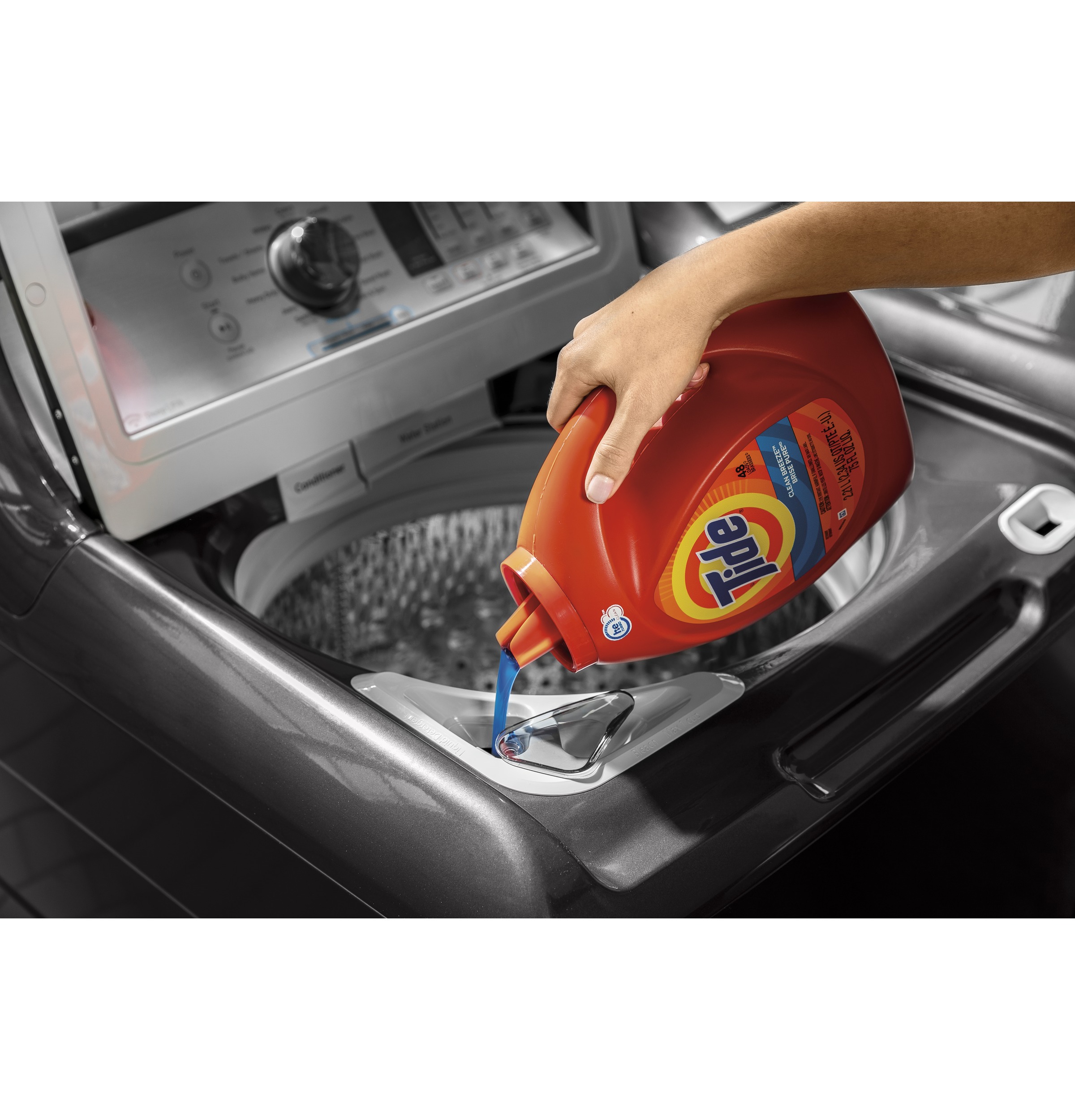 GE® 5.0  cu. ft. Capacity Smart Washer with Stainless Steel Basket