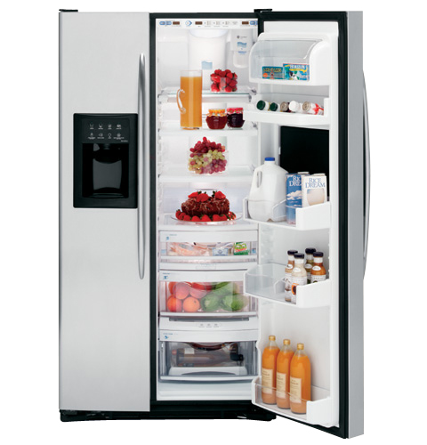 GE Profile™ ENERGY STAR® 25.7 Cu. Ft. Stainless Side-by-Side Refrigerator with Refreshment Center