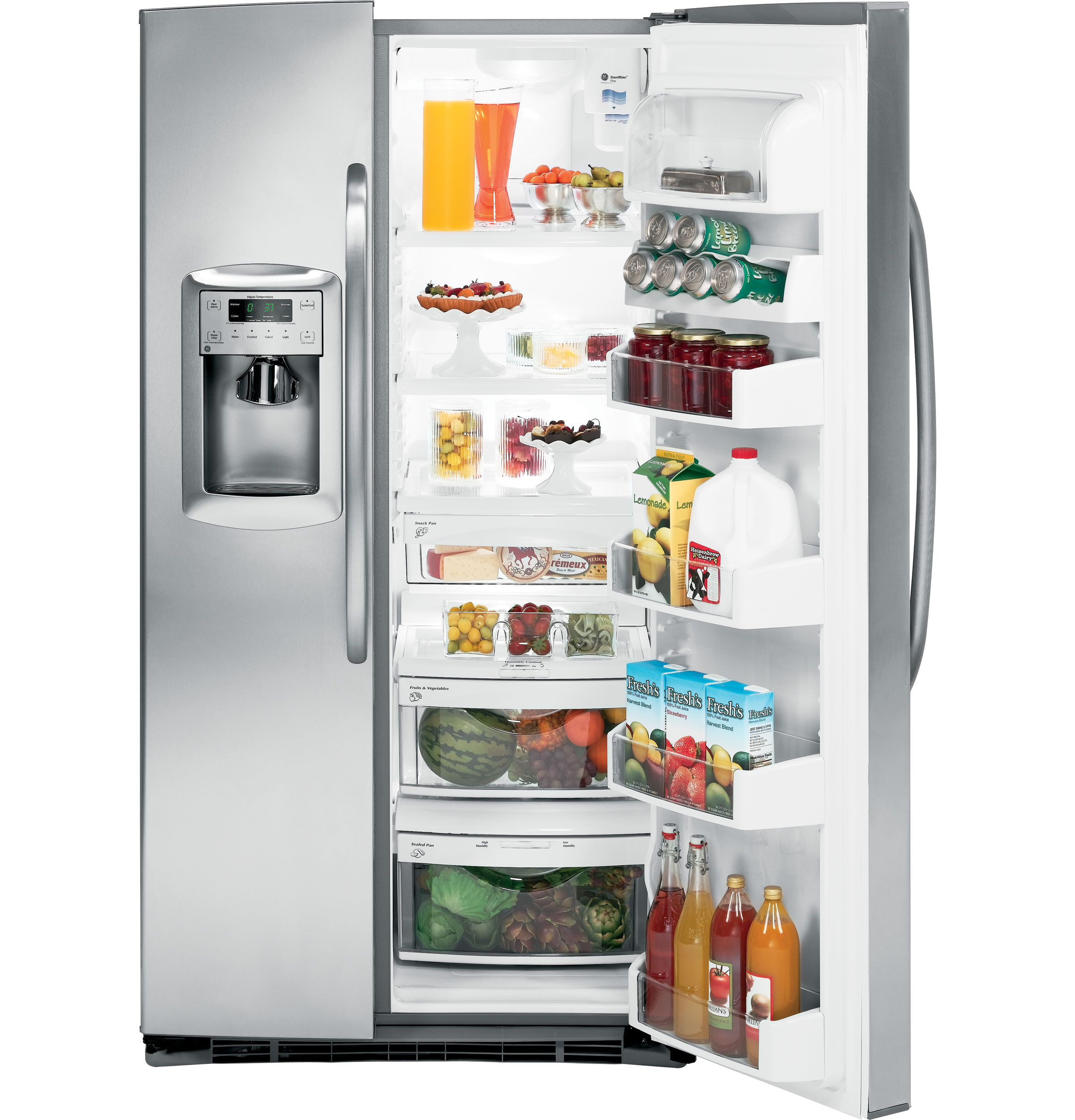 GE® ENERGY STAR® 25.4 Cu. Ft. Capacity Side-By-Side Refrigerator with Dispenser