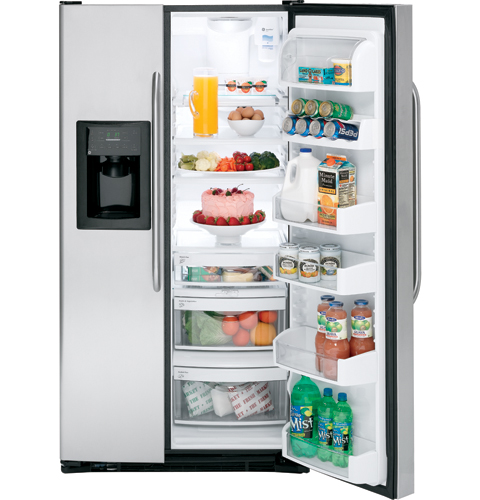 GE® 25.4 Cu. Ft. Stainless Side-By-Side Refrigerator with Dispenser