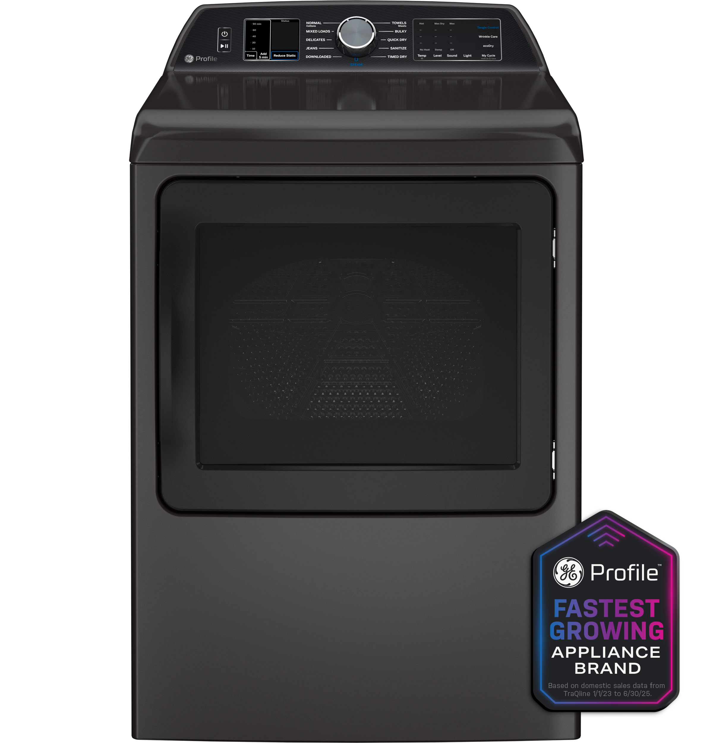 GE Profile™ ENERGY STAR® 7.4 cu. ft. Capacity Smart aluminized alloy drum Gas Dryer with Sanitize Cycle and Sensor Dry