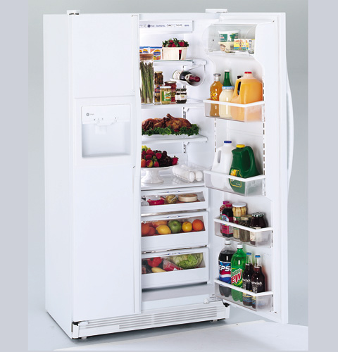 GE Profile™ 21.0 Cu. Ft. CustomStyle™ Side-by-Side Refrigerator with Dispenser