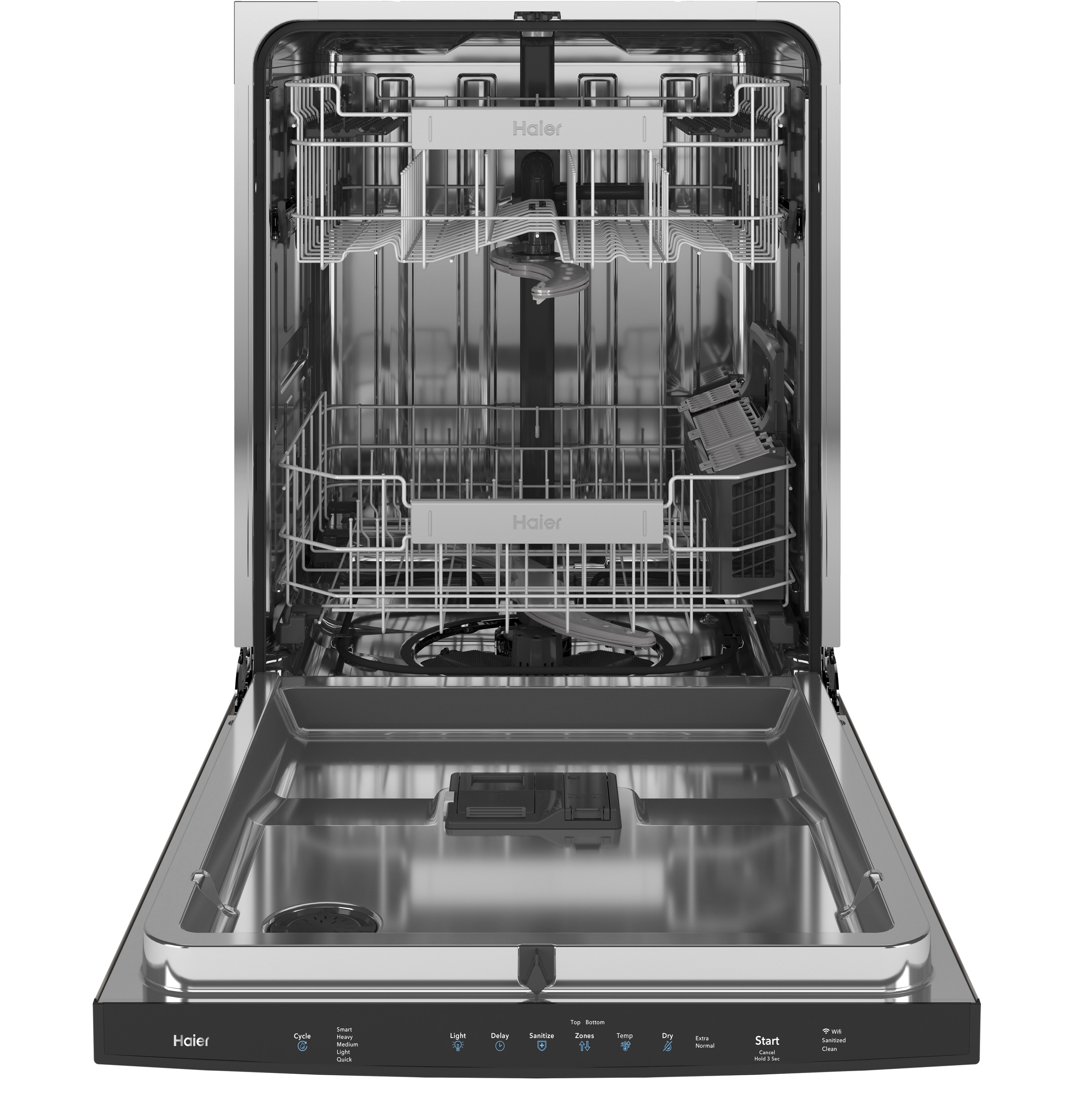 Haier Smart Top Control with Stainless Steel Interior Dishwasher with Sanitize Cycle