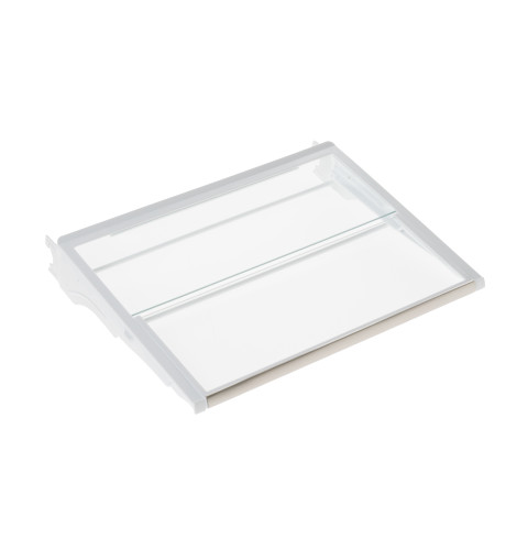 Refrigerator tuck away shelf assembly