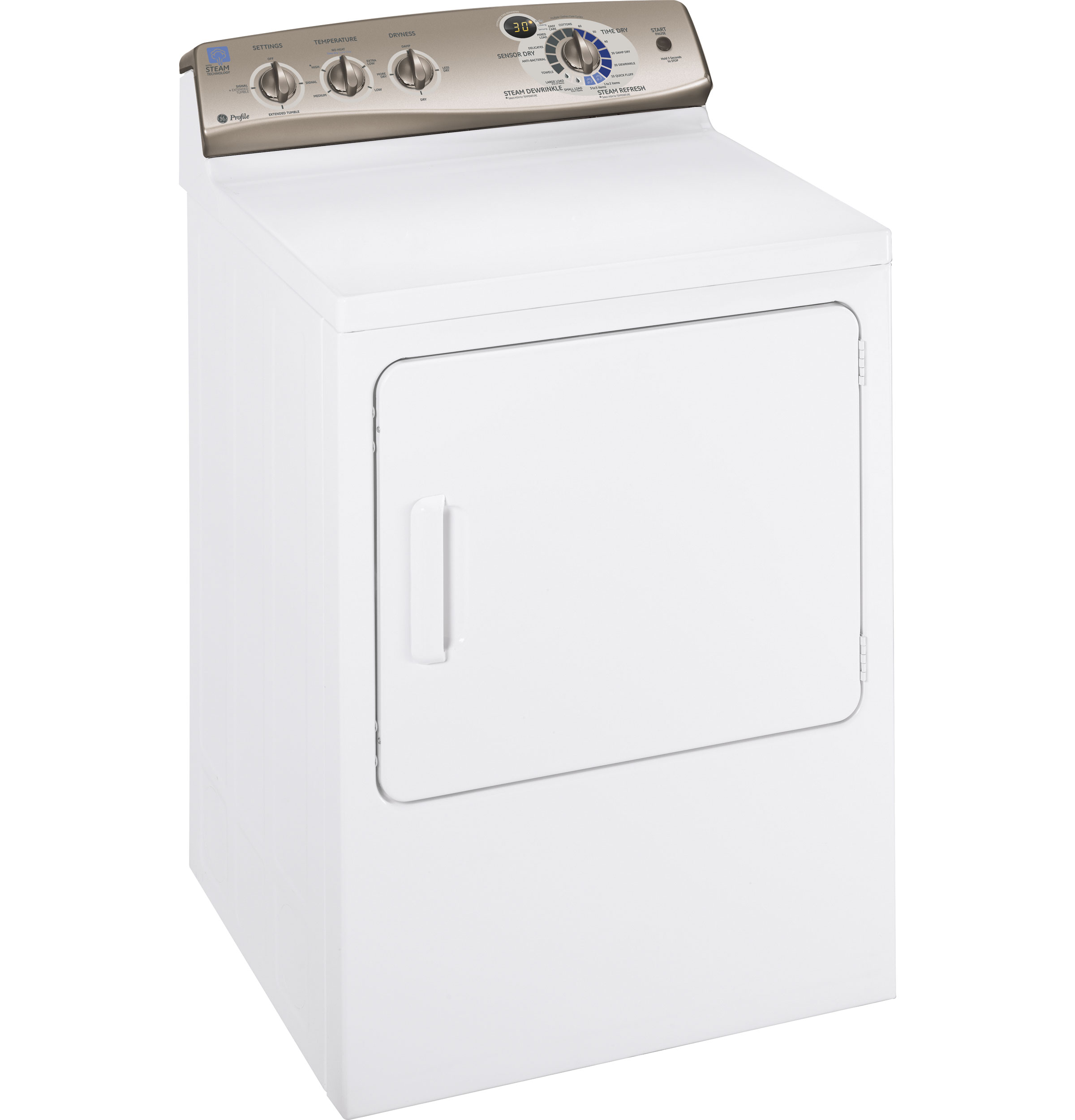 GE Profile™ 7.0 cu. ft. stainless steel capacity electric dryer with Steam and SensorDry Plus™