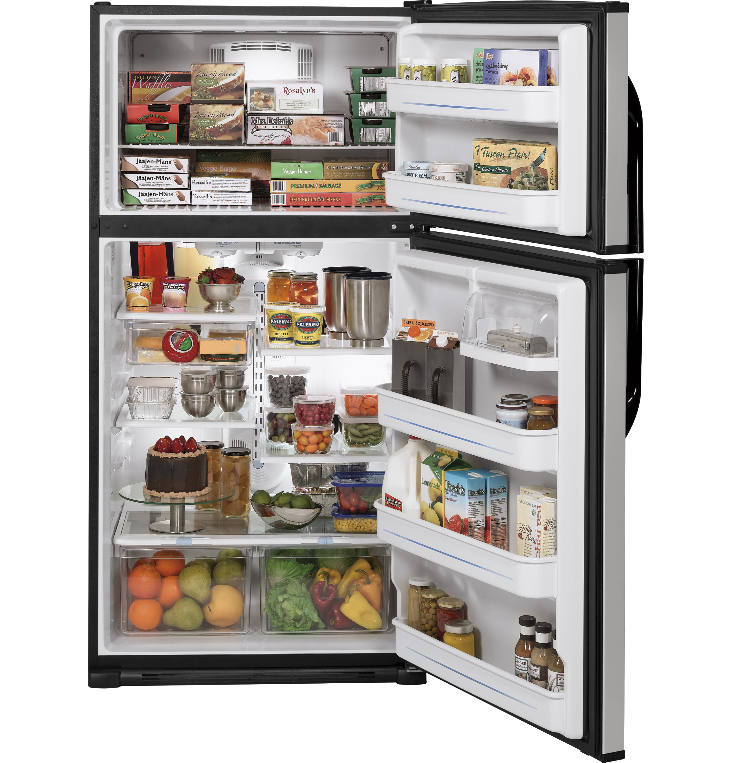 GE® 21.0 Cu. Ft. CleanSteel™ Top-Freezer Refrigerator