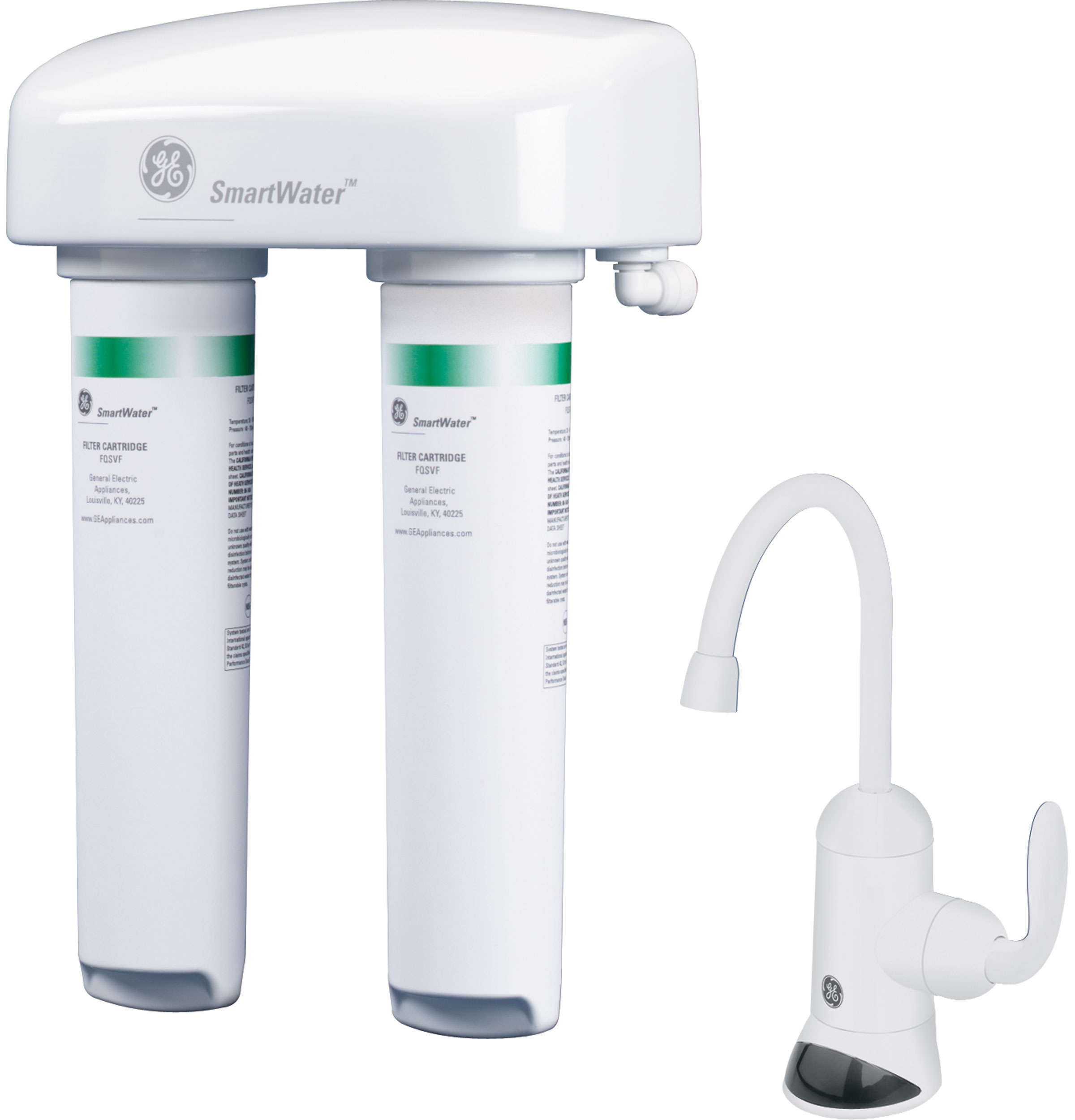 GE® Twist and lock Under Counter Dual Stage Water Filtration system (VOCs)