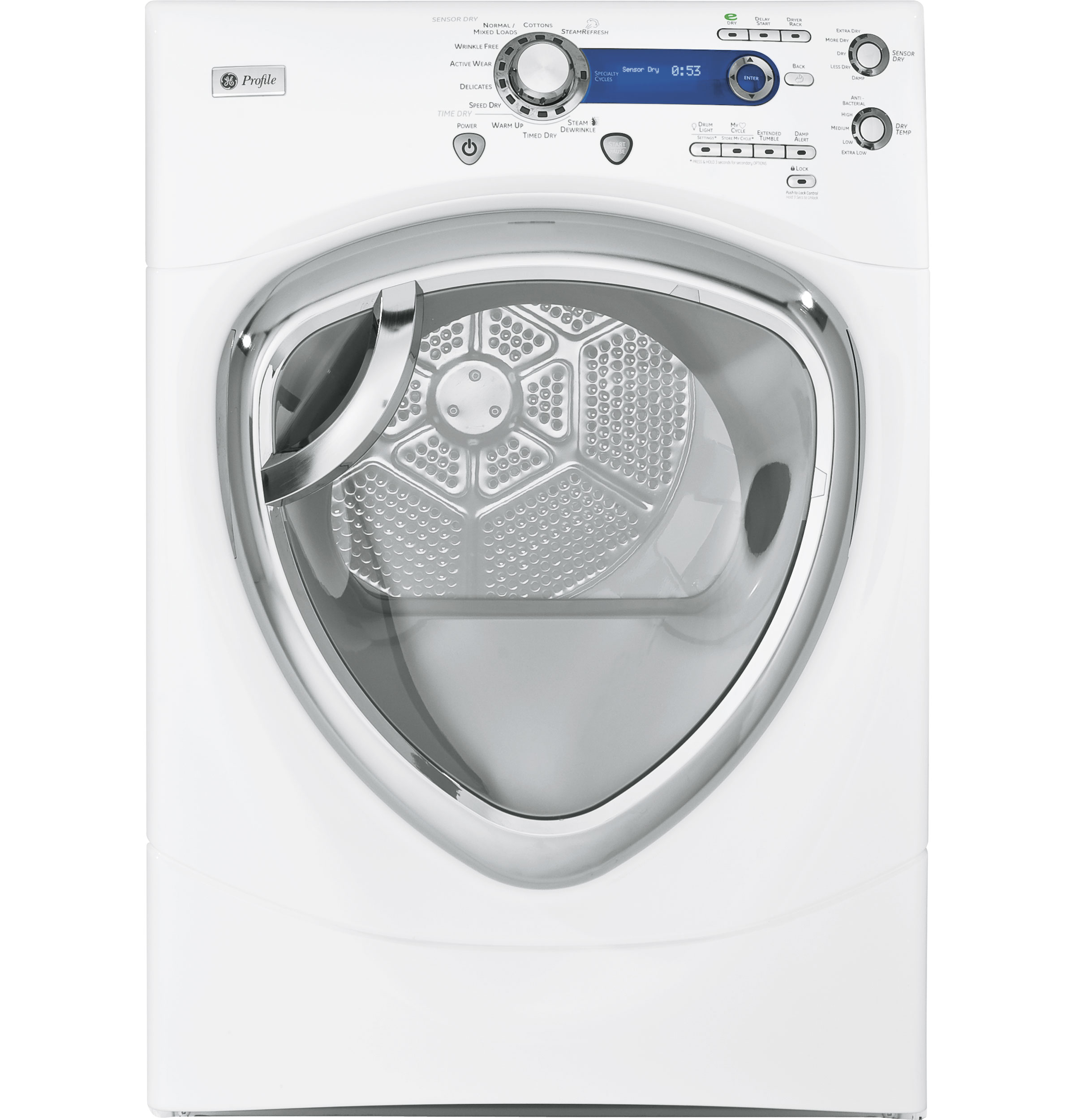 GE Profile™ 7.5 cu. ft. stainless steel capacity frontload dryer with Steam