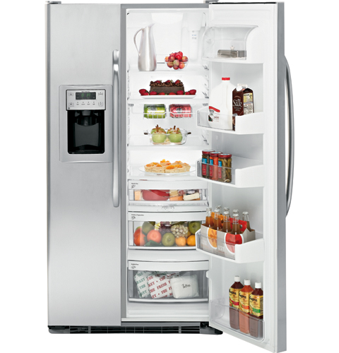 GE® 25.4 Cu. Ft. Stainless Side-By-Side Refrigerator with Dispenser