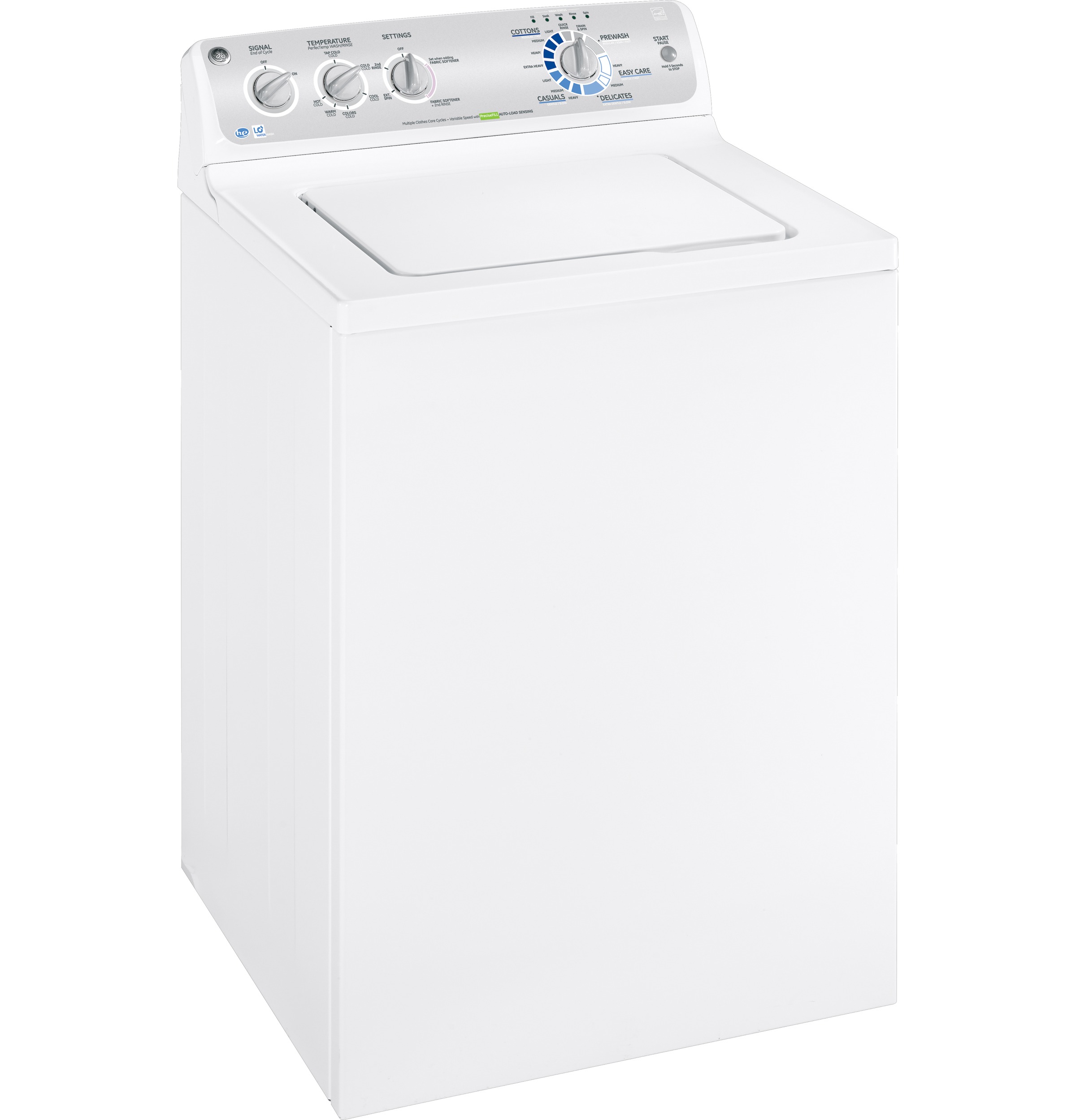GE® 3.6 DOE cu. ft. washer with stainless steel basket