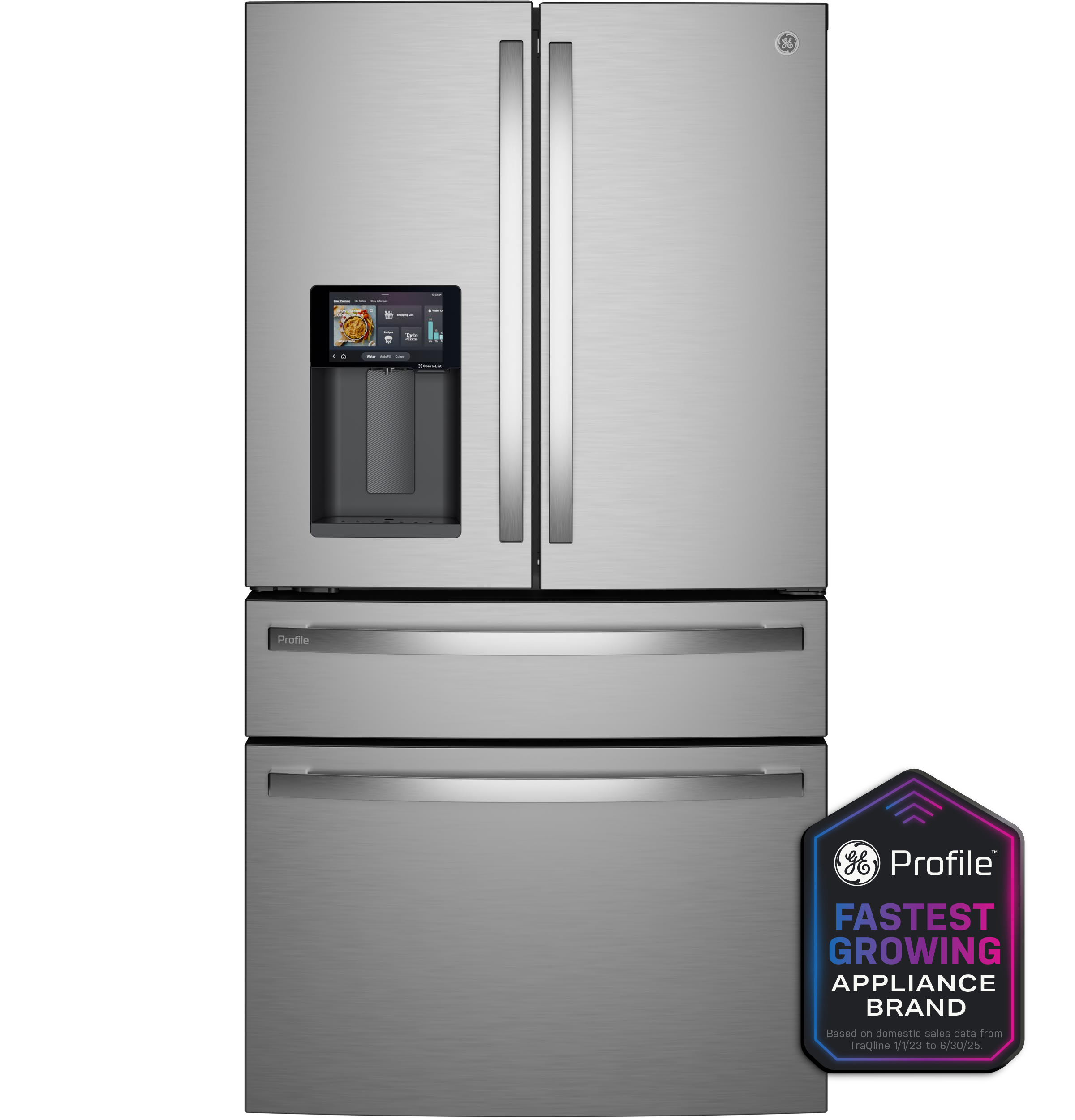 GE Profile™ ENERGY STAR® 27.9 Cu. Ft. Smart 4-Door French-Door Refrigerator with Kitchen Assistant™