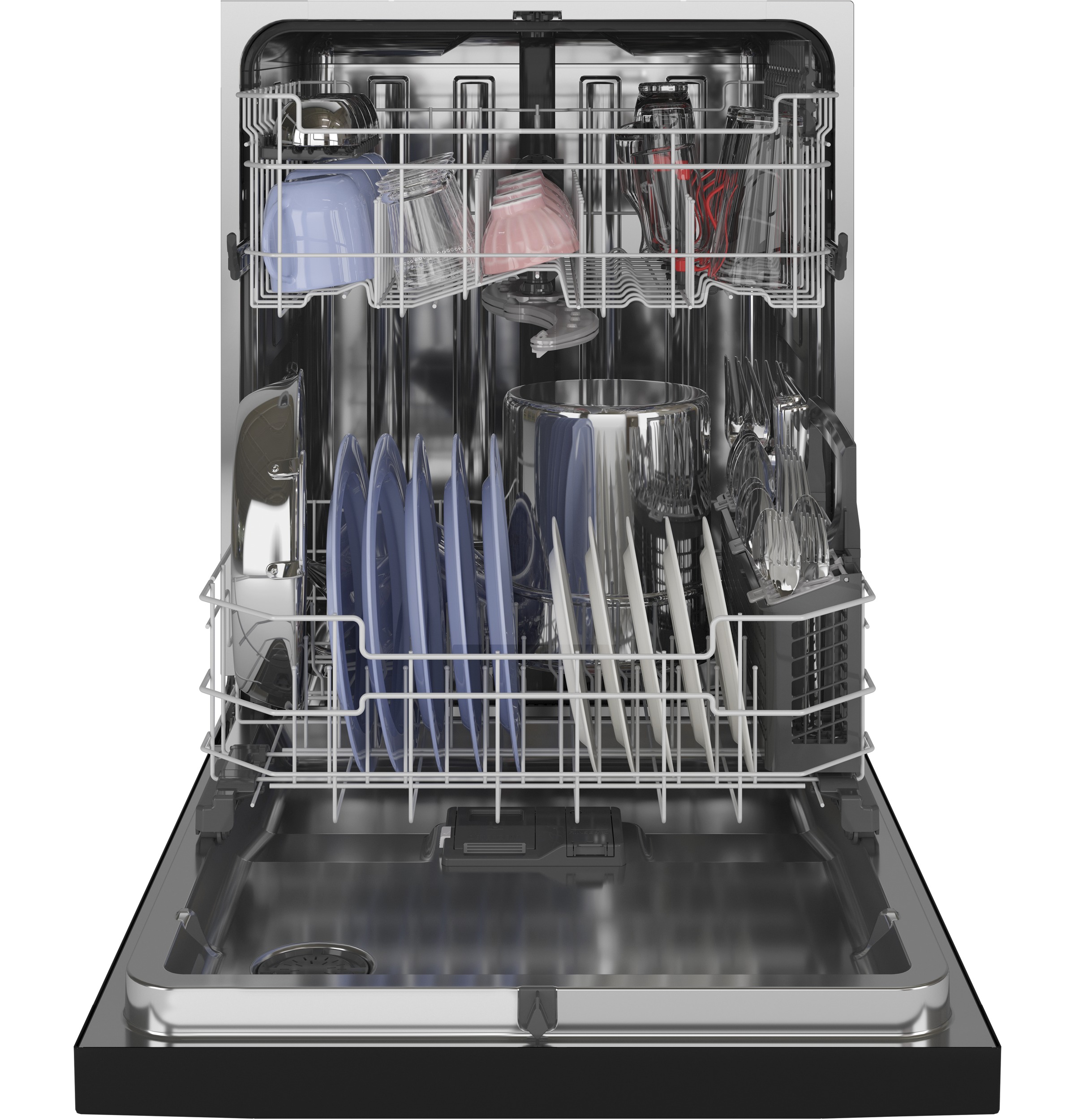 GE® Front Control with Stainless Steel Interior Dishwasher with Sanitize Cycle & Dry Boost