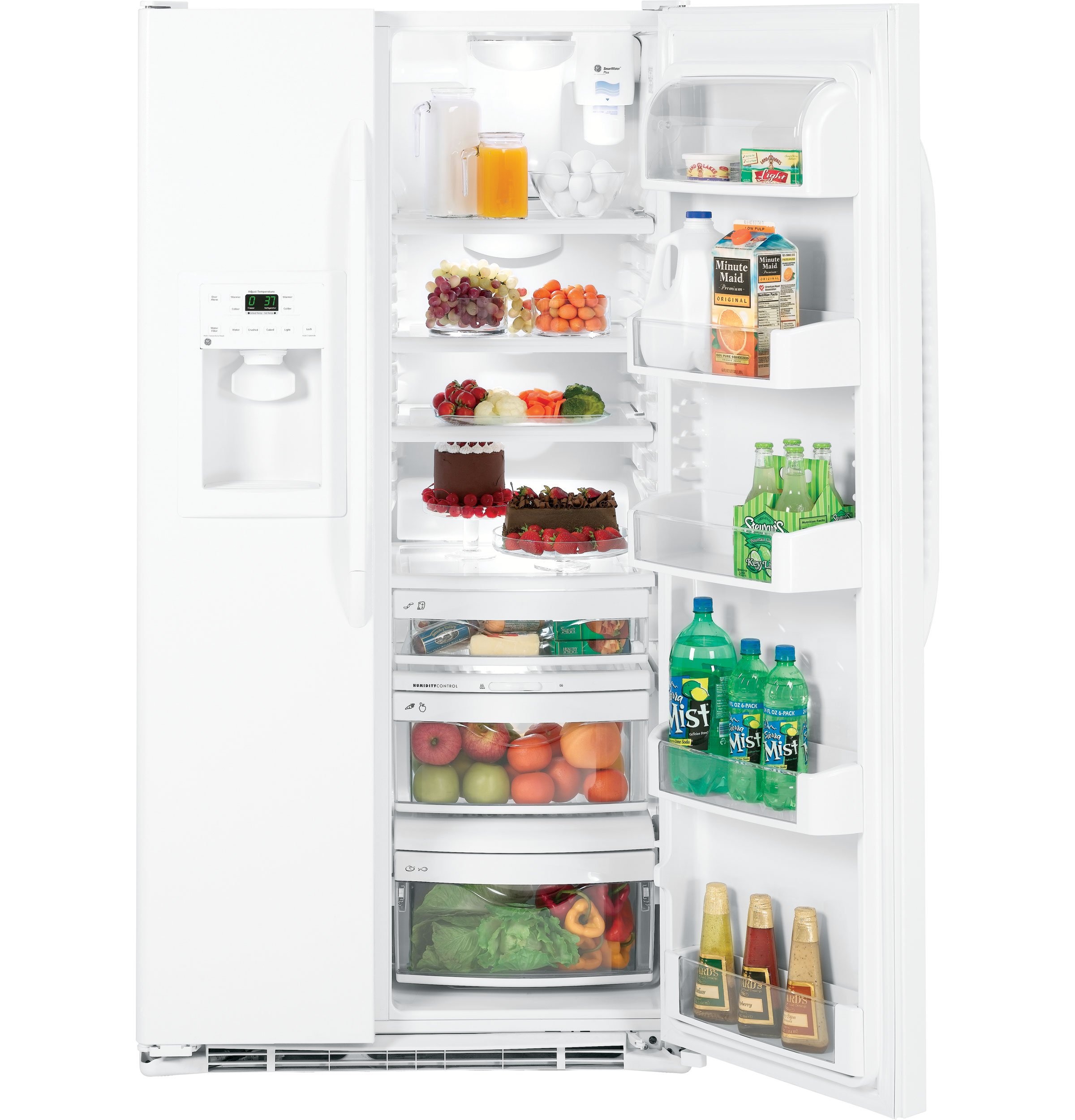 GE® Counter-Depth 22.1 Cu. Ft. Side-By-Side Refrigerator with Dispenser