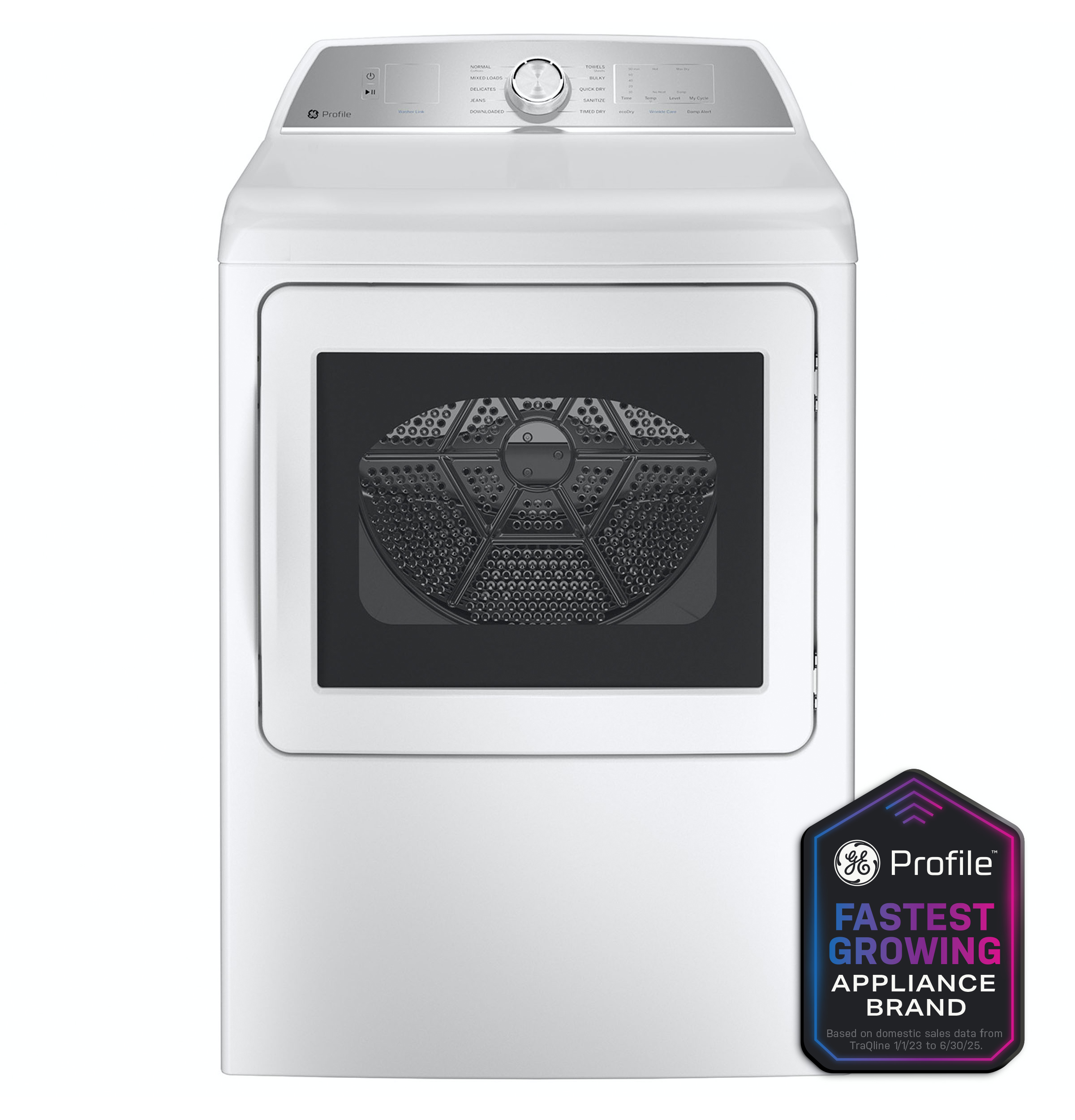 GE Profile™ ENERGY STAR® 7.4 cu. ft. Capacity aluminized alloy drum Electric Dryer with Sanitize Cycle and Sensor Dry