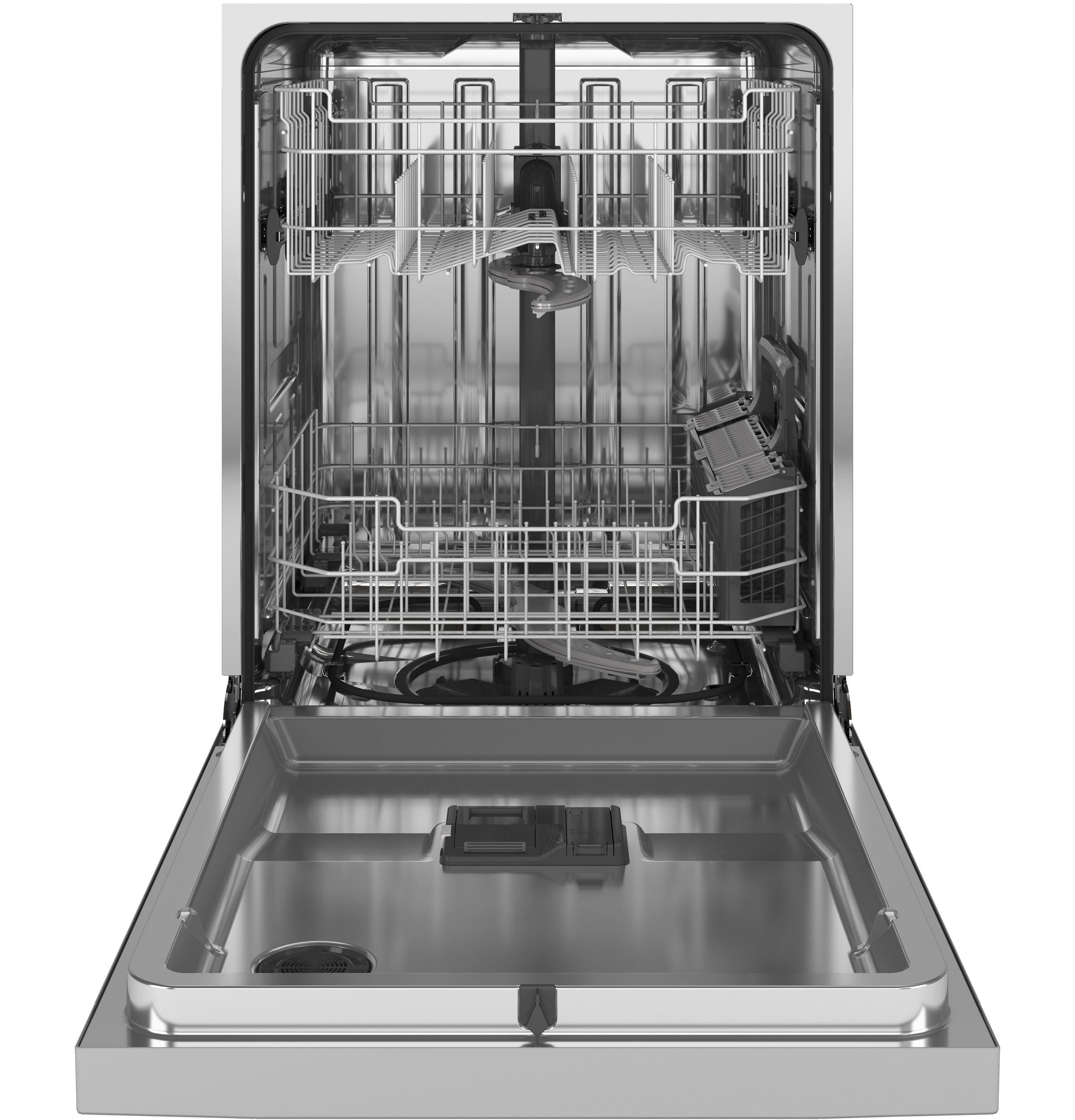 GE® Front Control with Stainless Steel Interior Dishwasher with Sanitize Cycle & Dry Boost