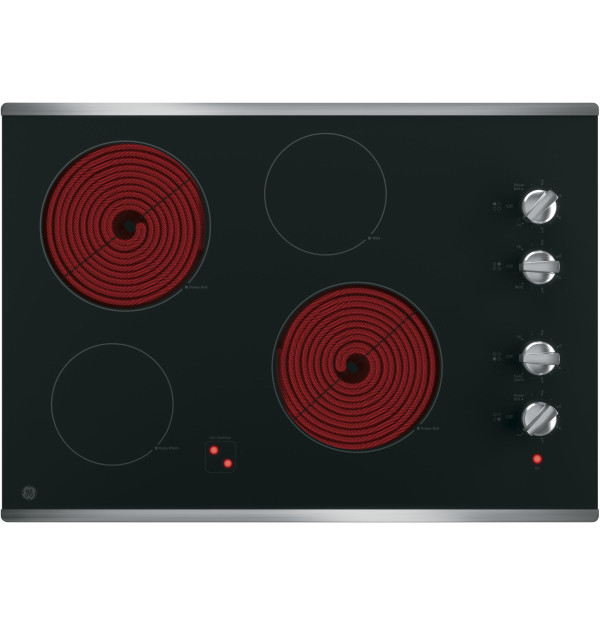 Four radiant cooking elements