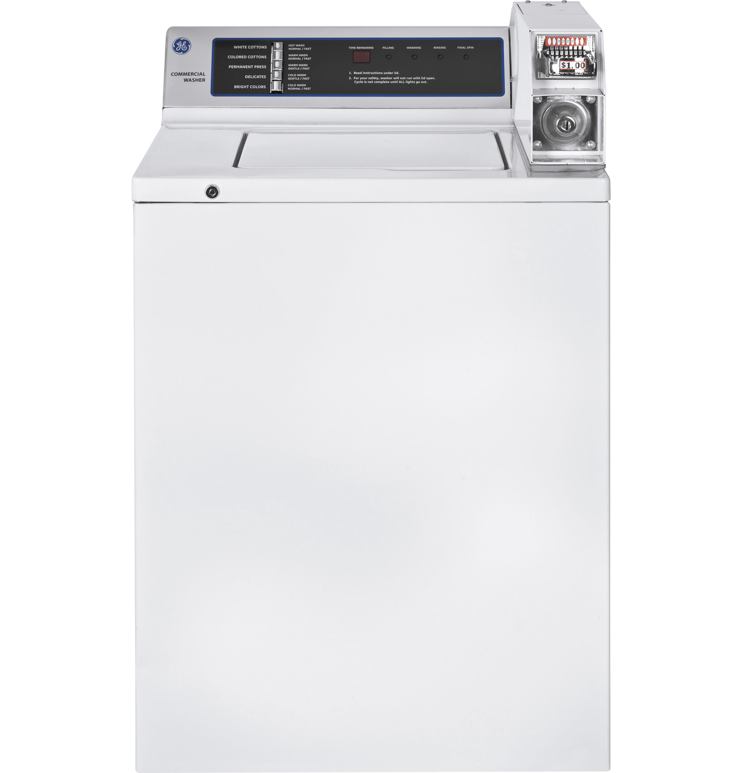 GE® 3.7 DOE Cu. Ft. Capacity Coin-Operated Washer