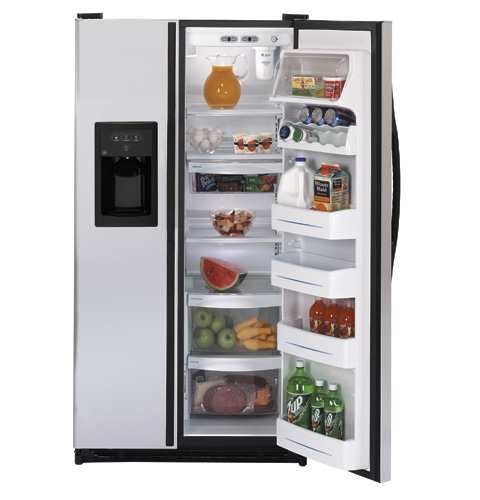 GE® 25.0 Cu. Ft. Capacity CleanSteel™ Side-By-Side Refrigerator with Dispenser