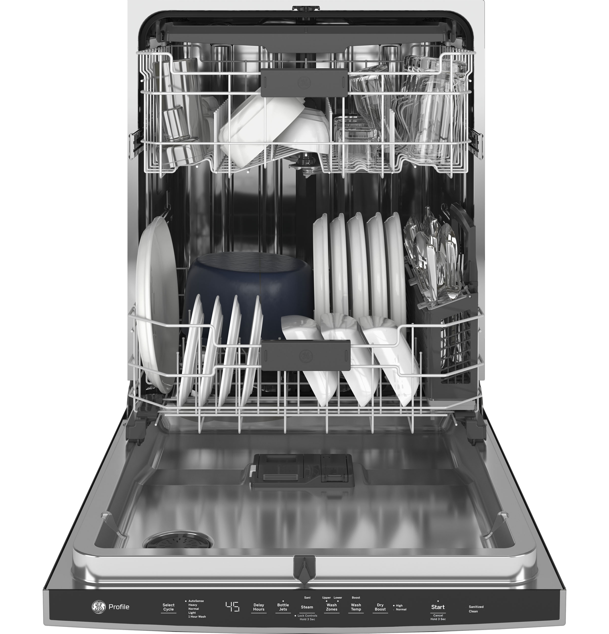 Model: PDP715SYNFS | GE Profile GE Profile™ ENERGY STAR® Fingerprint Resistant Top Control with Stainless Steel Interior Dishwasher with Sanitize Cycle & Dry Boost with Fan Assist