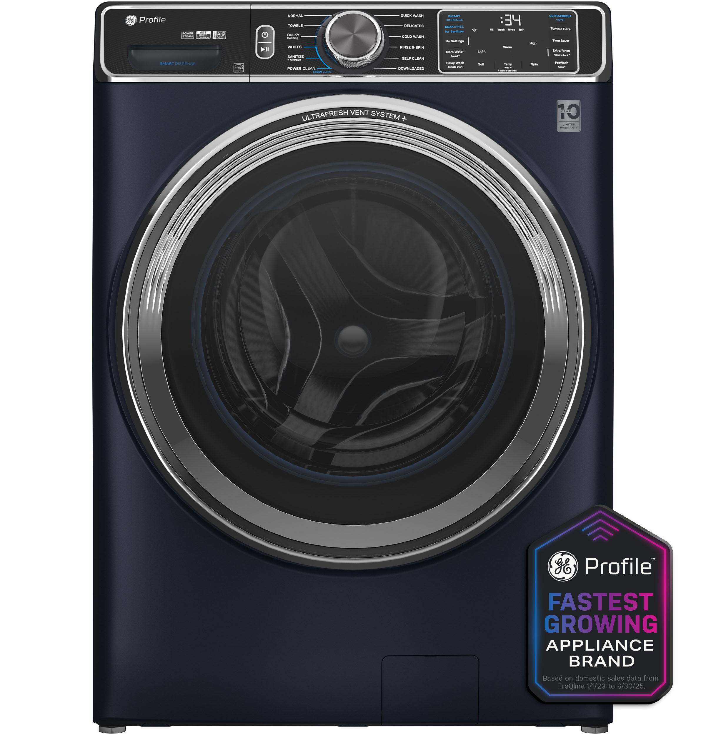 GE Profile™ 5.3 cu. ft. Capacity Smart Front Load ENERGY STAR® Washer with UltraFresh™ Vent System+ with OdorBlock™