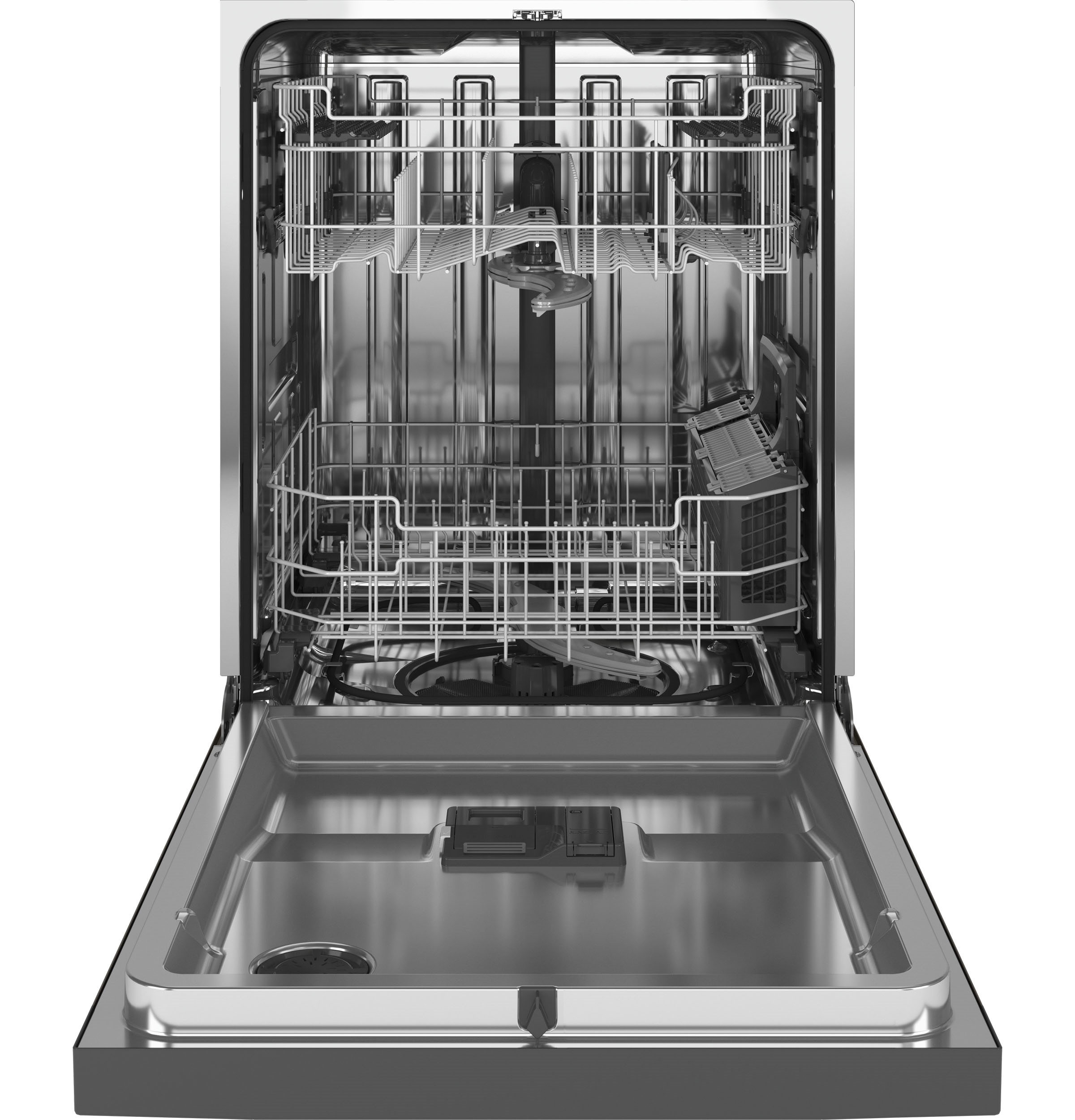 GE® Front Control with Stainless Steel Interior Dishwasher with Sanitize Cycle & Dry Boost
