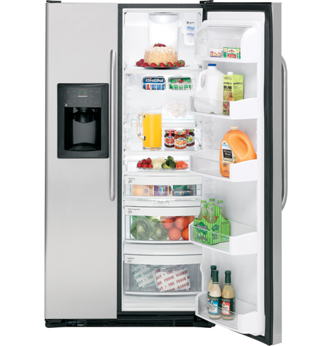 GE® ENERGY STAR® 25.4 Cu. Ft. Stainless Side-By-Side Refrigerator with Dispenser