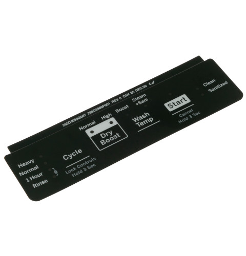 CONTROL PANEL OVERLAY - BLACK