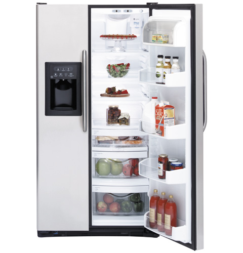 GE® ENERGY STAR® 25.4 Cu. Ft. Stainless Side-Side Refrigerator with Dispenser