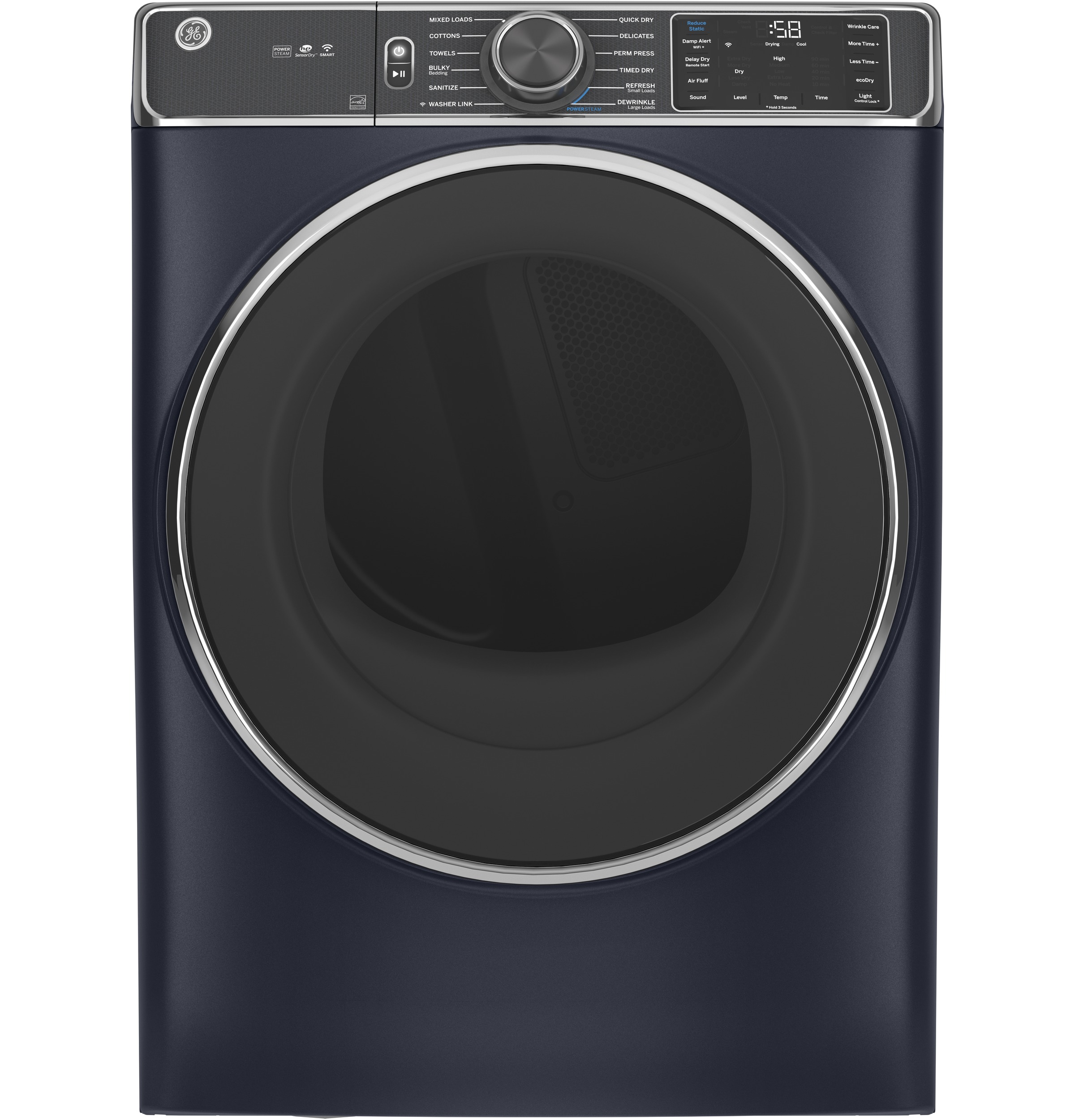 GE® ENERGY STAR® 7.8 cu. ft. Capacity Smart Front Load Electric Dryer with Steam and Sanitize Cycle