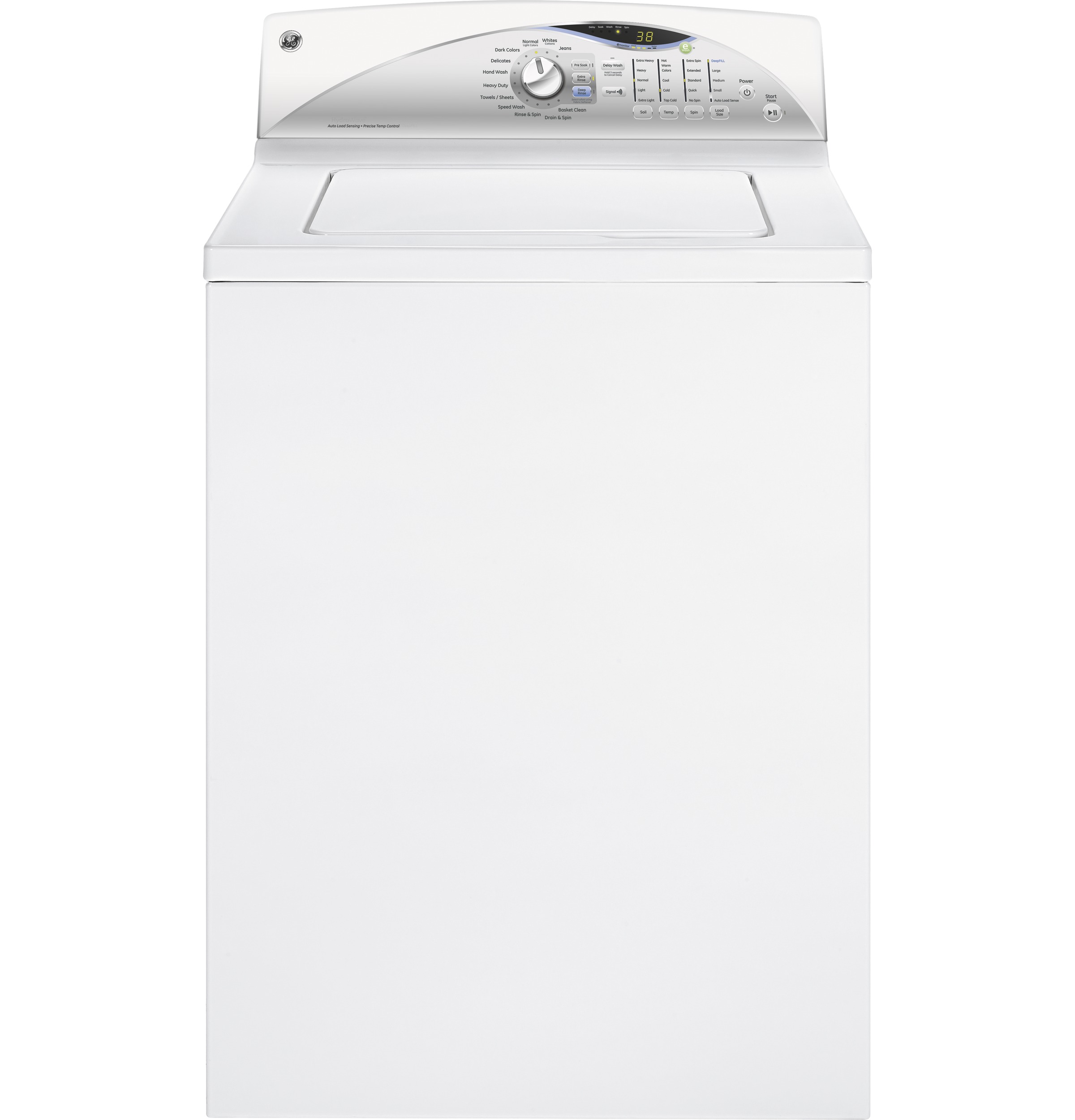 GE® 3.8 DOE cu. ft. washer with stainless steel basket